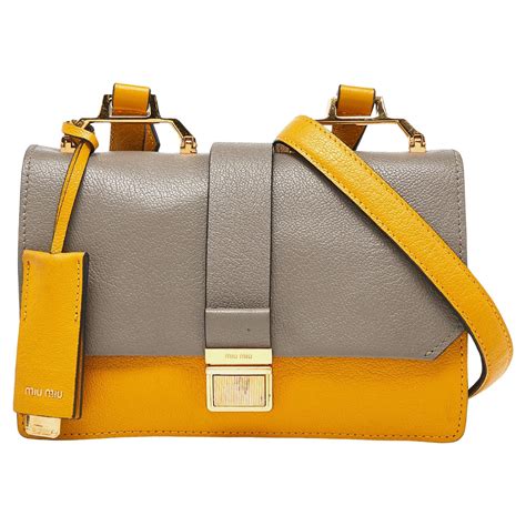 miu miu bandoliera madras crossbody|Miu Miu Mustard/grey Madras Leather Bandoliera Crossbody Bag.